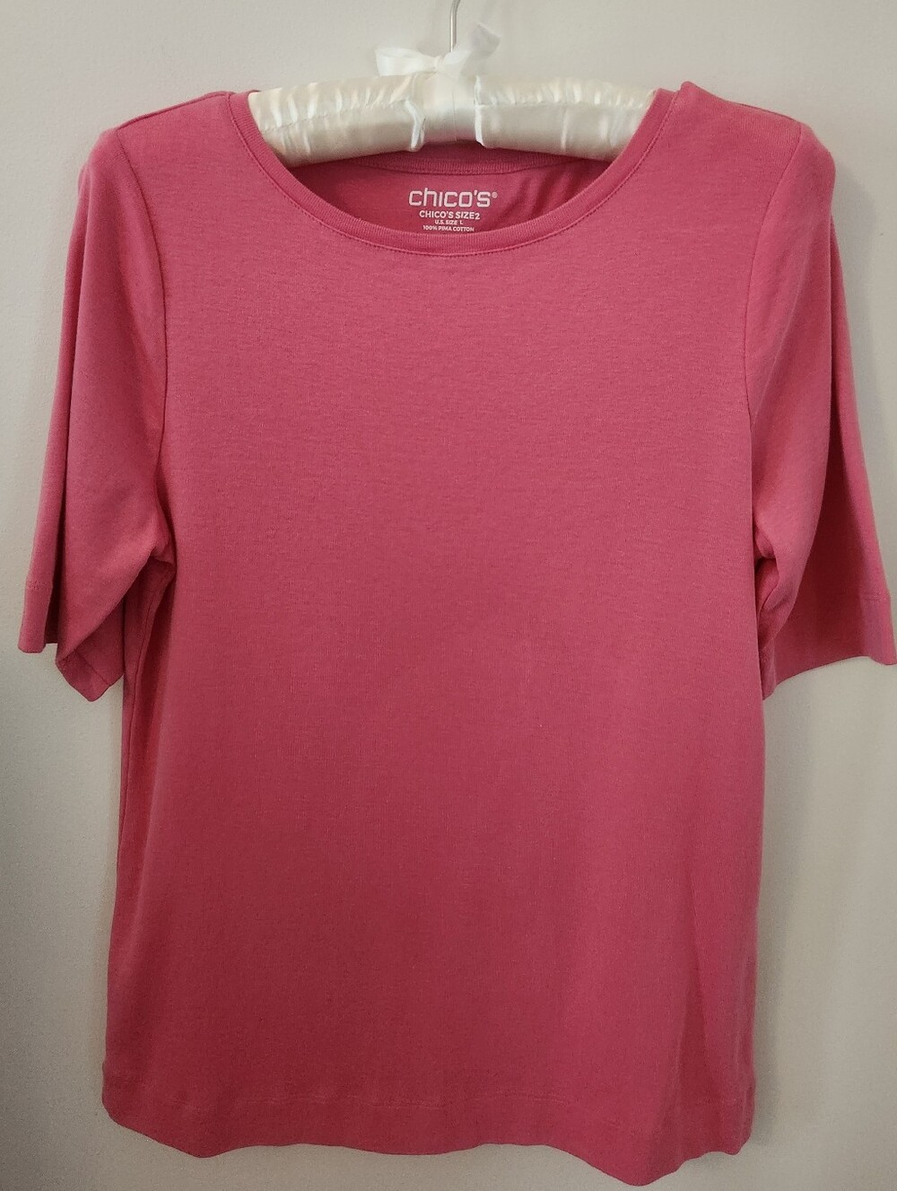 Chico's Rose Pink Short-Sleeve Crewneck Tee